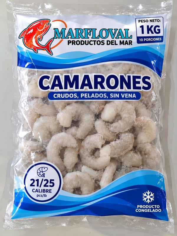 Camaron crudo pelado desvenado 21/25 1kg