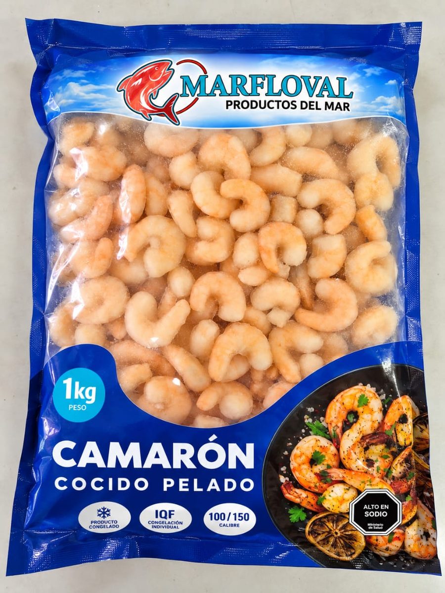 Camarón Cocido Pelado 100/150 1 kg