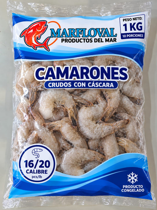 Camaron crudo con cascara 16/20 1kg